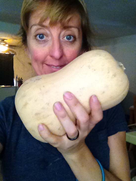 Di Hickman with her butternut squash for meatless monday