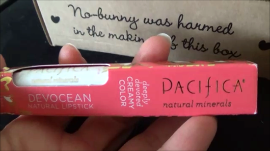 vegan cuts may 2015 beauty box review pacifica lipstick