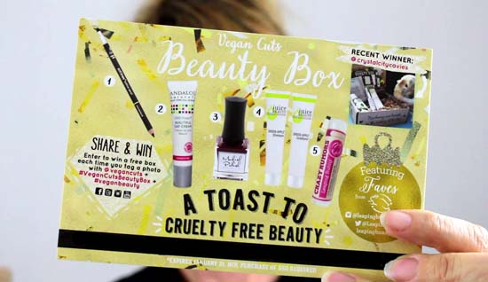 cruelty free vegan cuts beauty box dec 2016