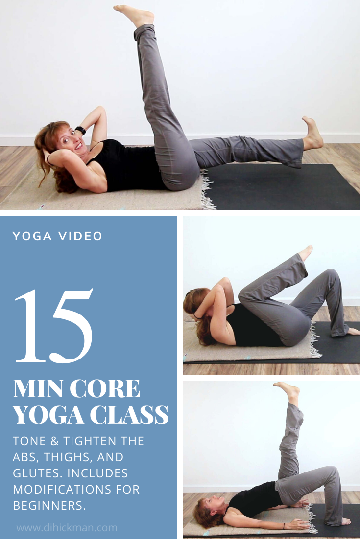 15 min core yoga class to tone & tighten the abs, thighs and glutes.