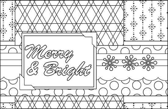 Merry & Bright Outline Image