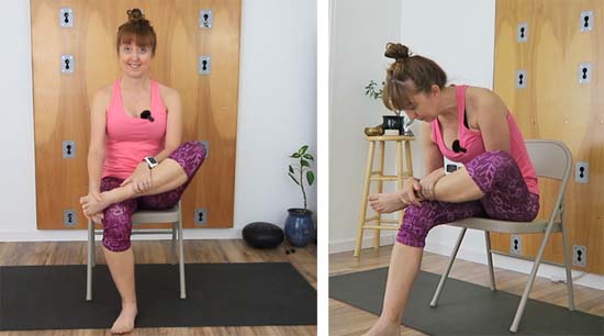Yoga teacher in seated chair 4 stretch
