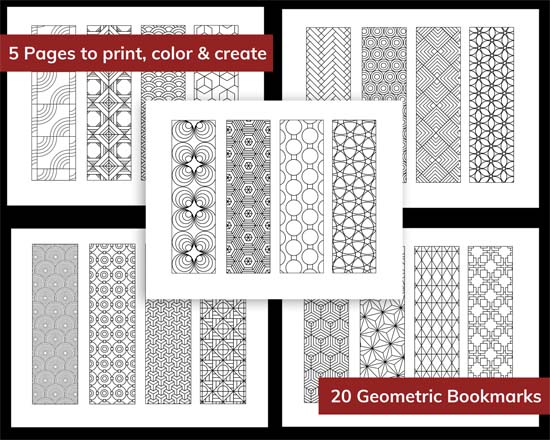 20 printable bookmarks to download print and color